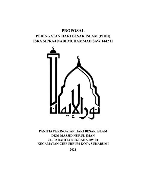 Proposal Phbi 1 Proposal Peringatan Hari Besar Islam Phbi Isra Mi