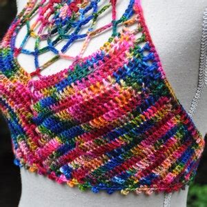 Crochet Crop Top Pattern Bralette Halter Bikini High Neck Mandala Festival Bralette