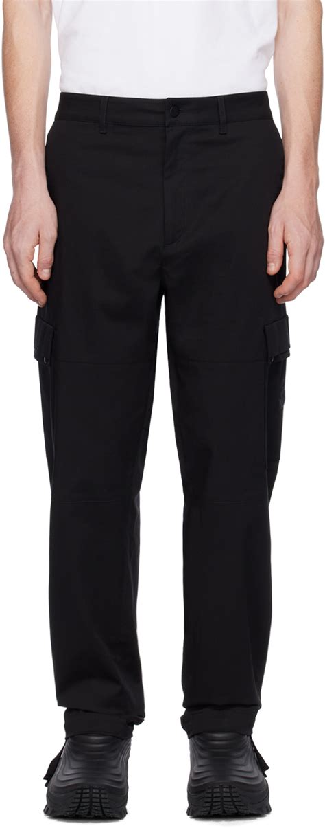 Moncler Pantalon noir à revers à patte coulissante SSENSE France