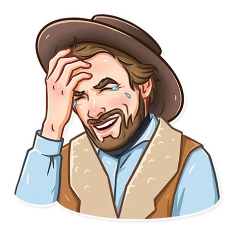 Cowboy Emoji Funny Stickers By Huy Dao Van Hoang