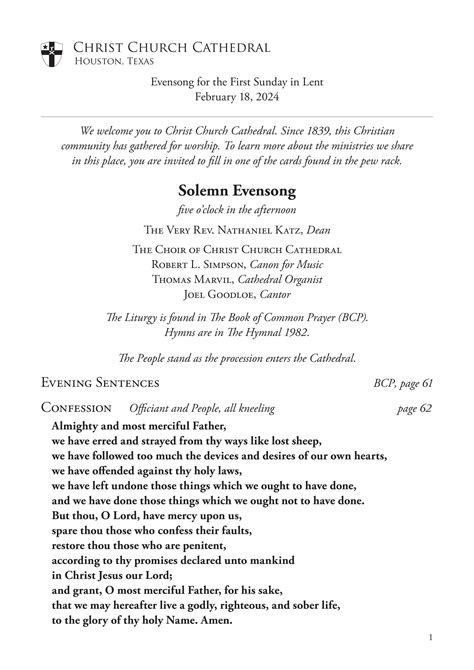 5 Pm Evensong Leaflet 2 18 24 By Christ Church Cathedral Issuu