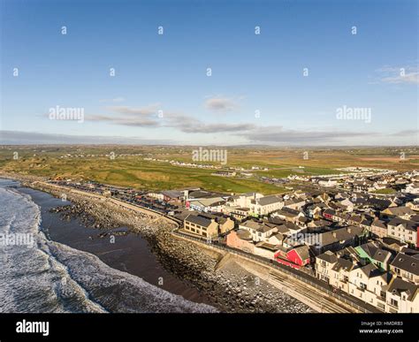 Aerial View Of Irelands Top Surfing Town And Beach In Ireland Lahinch