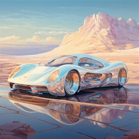 Premium Photo There Is A Digital Painting Of A Futuristic Car In The