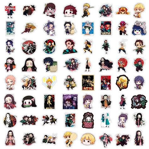 100pcs Cute Anime Demon Slayer Stickers Phone Case Fridge Kawaii Figur#N# – K-Minded