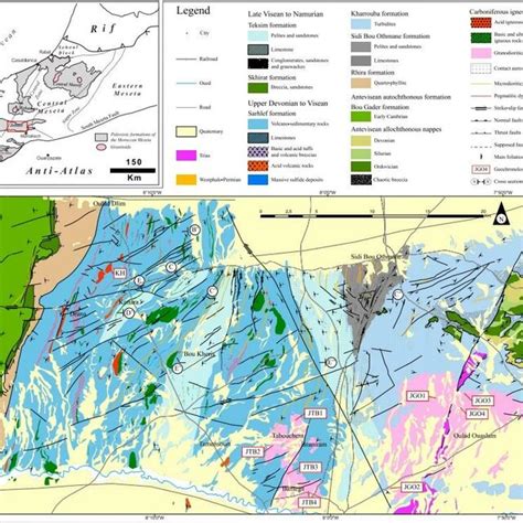 Geological Sketch Map Of The Jebilet Massif Modified After Huvelin