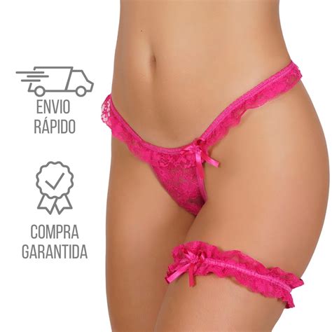 Calcinha Lingerie Perneira Meio Fio Em Renda Forro Algod O