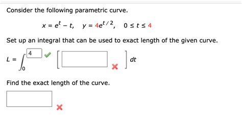 Solved Consider The Following Parametric Curve X Et T Chegg