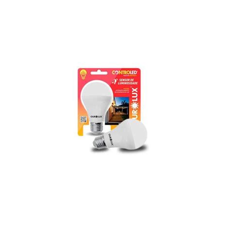 L Mpada Led Controled Sensor De Luminosidade W Luz Amarela Ourolux