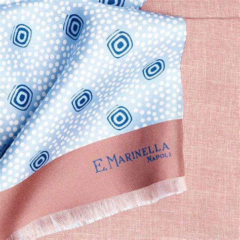 Uomo E Marinella Sciarpa Tubolare Seta Twill Azzurro Maxphilemen