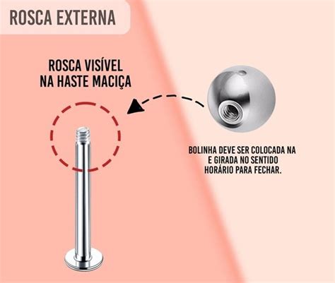 Tipos De Fechos De Piercing De Rosca E Hastes Retas Eu Curto