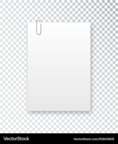 Blank paper sheet in a4 format on transparent Vector Image