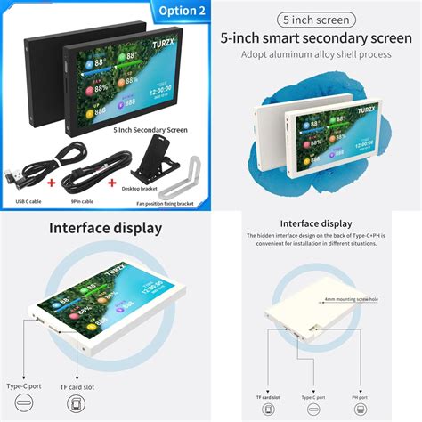 DUFDERIA 5 Inch IPS Type C Secondary Screen Dynamic 800x480 LCD Display