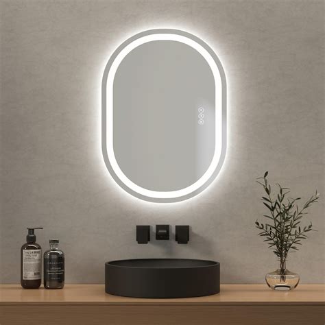 Emke Miroir Lumineux Salle De Bain Ovale X Cm Miroir Led Avec