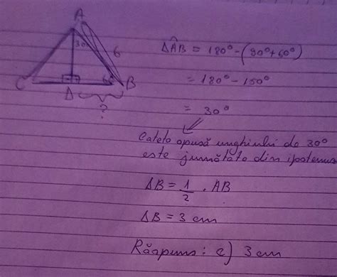 In Figura Aldturata Este Reprezentat Triunghiul ABC Cu ABC 60 AD