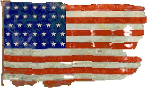 Civil War Union Flag Cross Stitch Pattern Chart Graph Civil War Flag