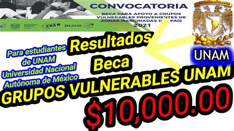 RESULTADOS Beca Grupos Vulnerables UNAM 2021 Beca Grupos