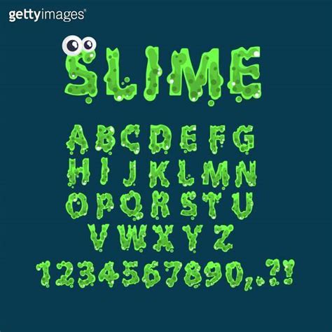 Slime Alphabet Green Radioactive Sliming Text Sticky Drip Goo Flow Font Halloween Spooky