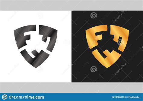 Shield Logo Letter F Security Badge Vector Illustration 235280174