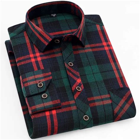 Camisa Xadrez De Flanela Comprida Masculina Blusa Xadrez Justa Roupa