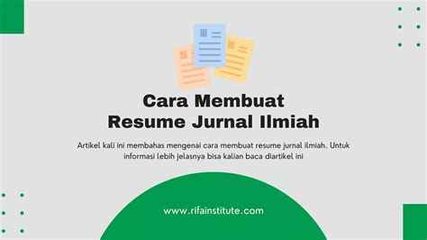 Apa Itu Resume Jurnal Membuat Dan Contoh 59 Off