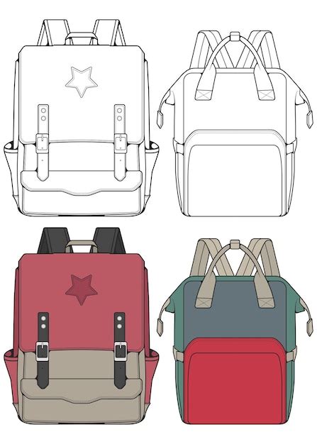 Premium Vector Set Of Vector Backpacks Illustration Backpacks For