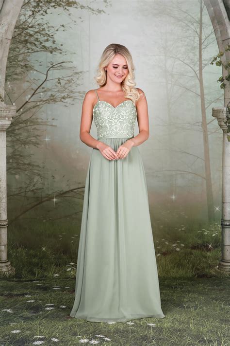 Satin Thread Embroidered Dress Emma Bridals