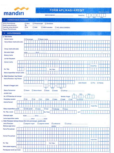 aplikasi permohonan kredit