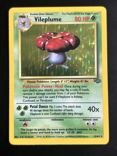 Mavin Vileplume Pokemon 1999 Jungle Unlimited Rare Holo