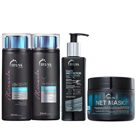 Kit Truss Miracle Shampoo E Condicionador Hair Protector Net Mask