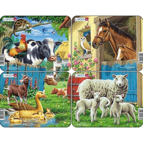 Larsen Puzzle Bauernhof Tiere 7 Teile