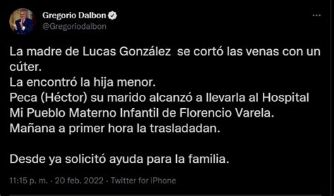 Está Grave La Mamá De Lucas González El Joven Asesinado Por La Policía La Súplica De Su