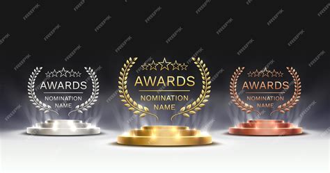 Premium Vector Awards Nomination Name Podium Awards Golden Prize