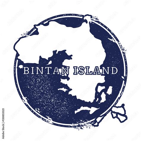 Bintan Island Vector Map Grunge Rubber Stamp With The Name And Map Of