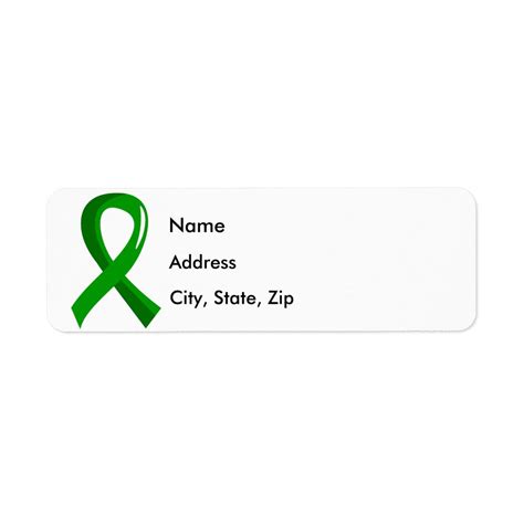 Organ Donation Green Ribbon 3 Label | Zazzle