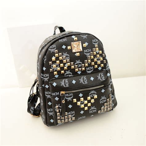 New Small Backpacks Fashion Stylish Rivet Backpacks High Quality Pu