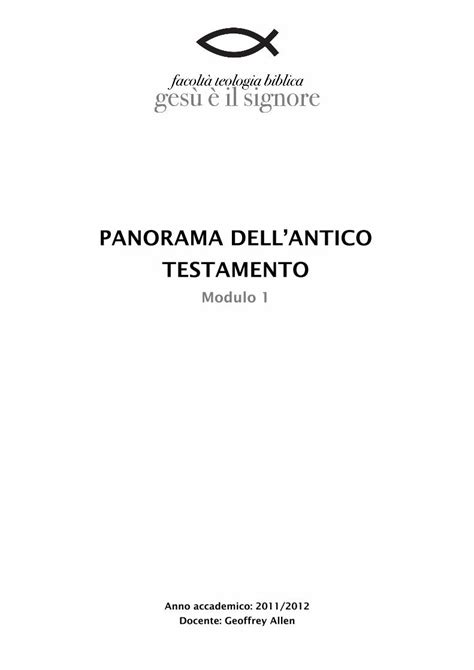 Pdf Panorama Dellantico Testamento Modulo Pdf Panorama