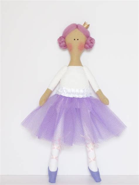 Ballerina Doll Fabric Doll Purple White Lilac Cloth Doll - Etsy