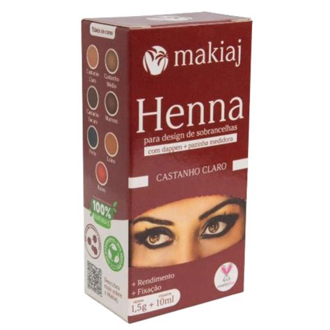 Henna Em P Para Sobrancelhas Castanho Claro Makiaj Shopee Brasil