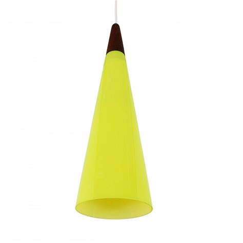 Yellow Glass Cone Shaped Pendant Light By Holmegaard 1960s 110078 Shape Pendant Light