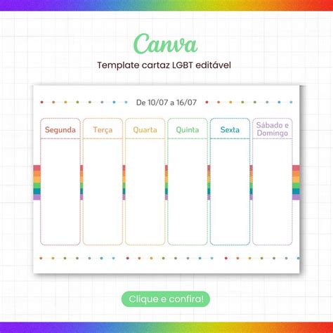 Template Canva Planner Semanal Editável Arco íris In 2023 Templates Iris The Creator