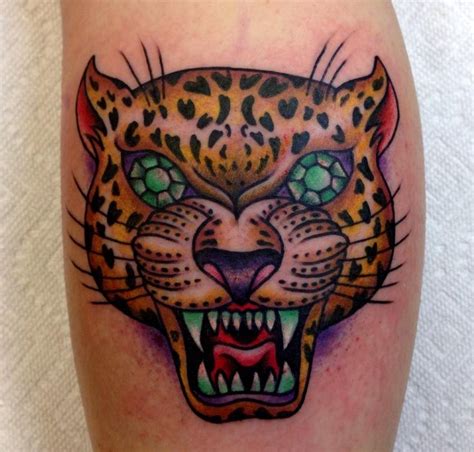 8 Awesome Traditional Leopard Head Tattoos Leopard