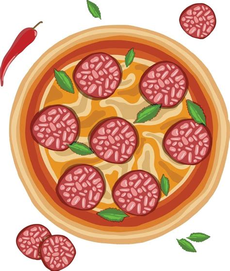 Hand Drawn Pizza On Cutting Board Vector Illustration 14048816 Vector Art At Vecteezy