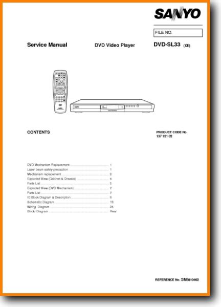 Sanyo DVDSL-33 DVD Player - On Demand PDF Download | English