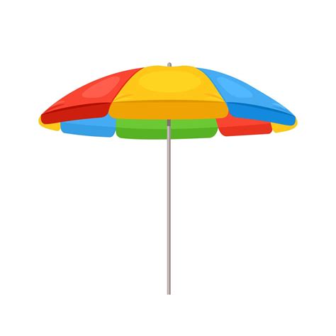 Colorful Beach Umbrella Vector Flat Illustration Isolated On White