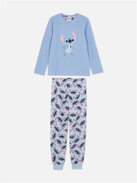 Pyjamas en molleton à manches longues Disney Lilo Stitch Bleu