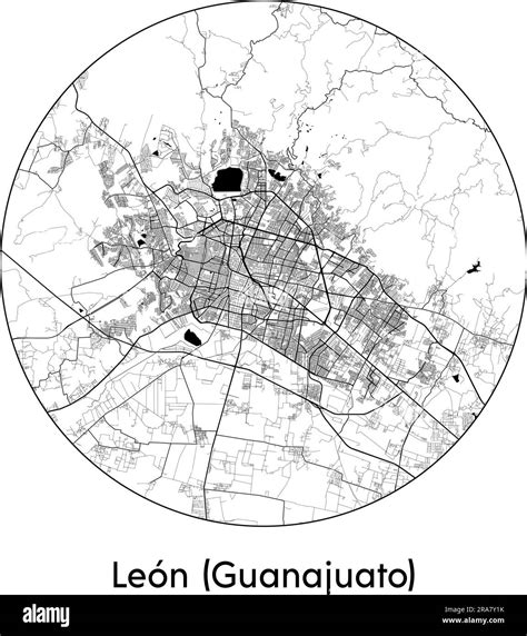 Mapa de la ciudad León Guanajuato México América del Norte