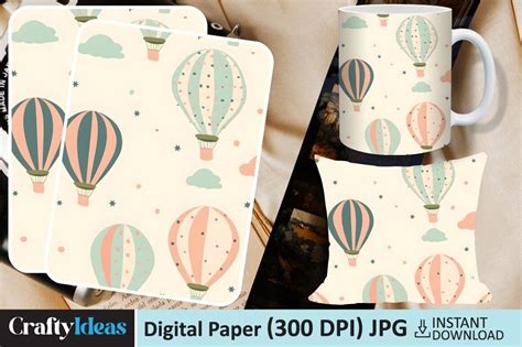 Hot Air Balloons Seamless Pattern Graphic By CraftyIdeas Creative Fabrica