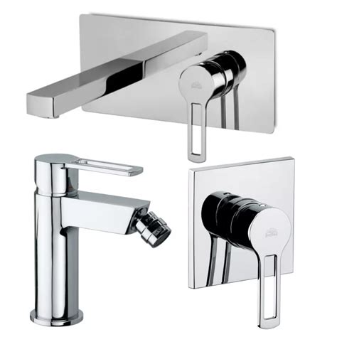 Set Miscelatore Lavabo Bocca 24 Cm Con Bidet Ed Incasso Doccia