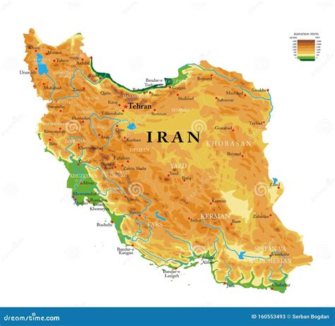 Iran Physical Map Cartoon Vector | CartoonDealer.com #160553493