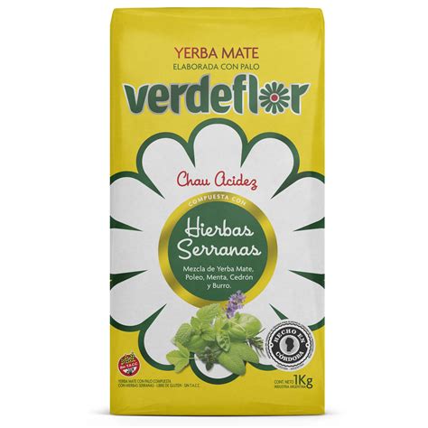 Yerba Mate Verdeflor Hierbas Serranas Pack 3 Unidades De 1kg Tienda